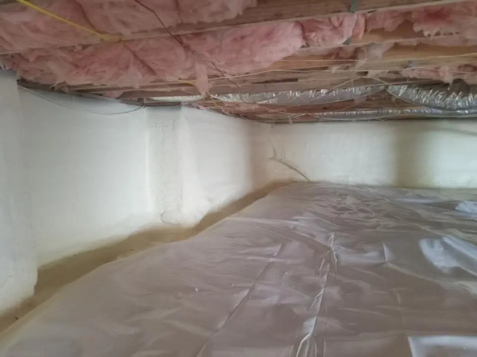 Crawl space encapsulation with closed-cell spray foam for Spray Foam Roofing in Boylston